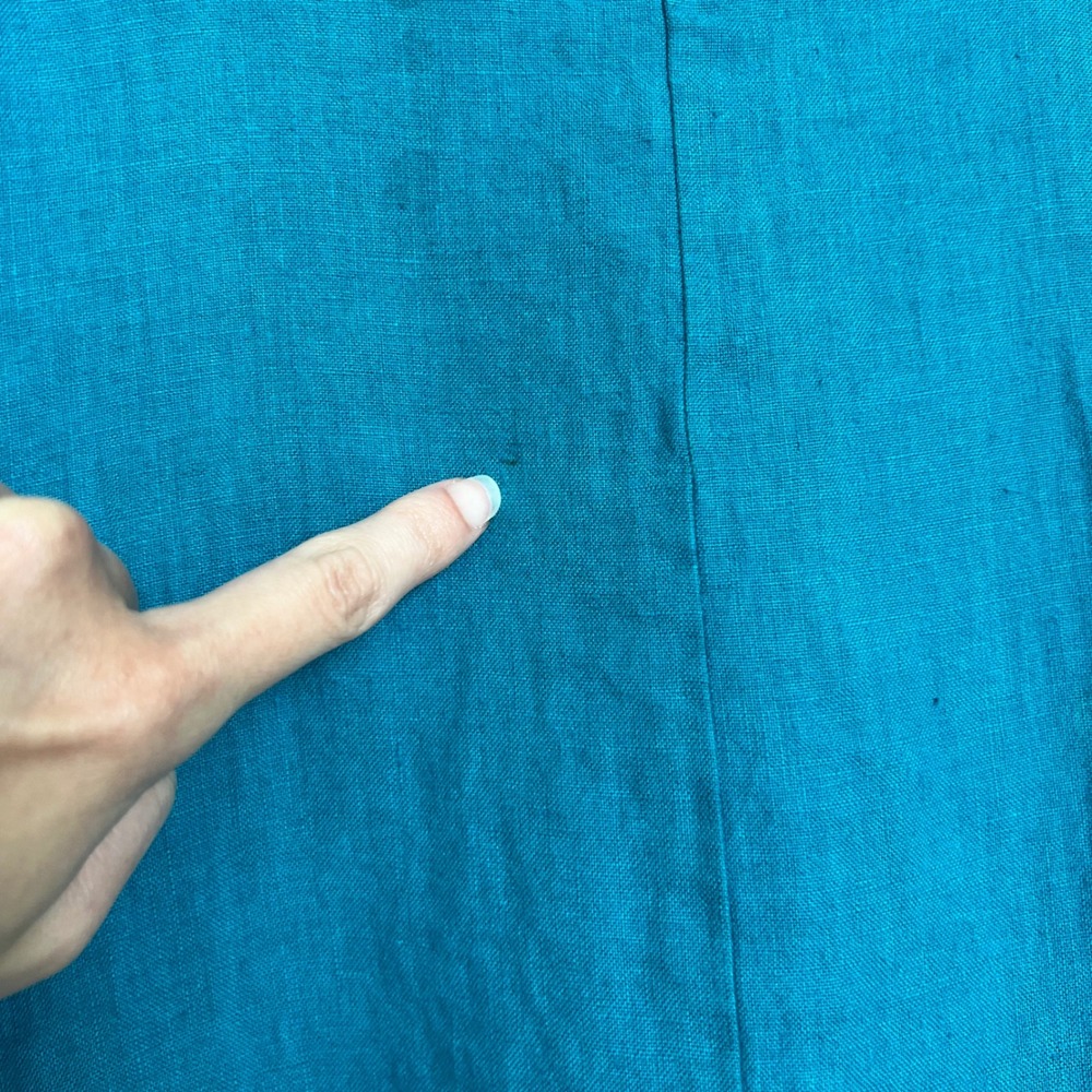 Bryn Walker 100% Linen Dark Teal Baxter Short Sleeve Sharkbite Hem Tunic Top XL - Picture 11 of 13